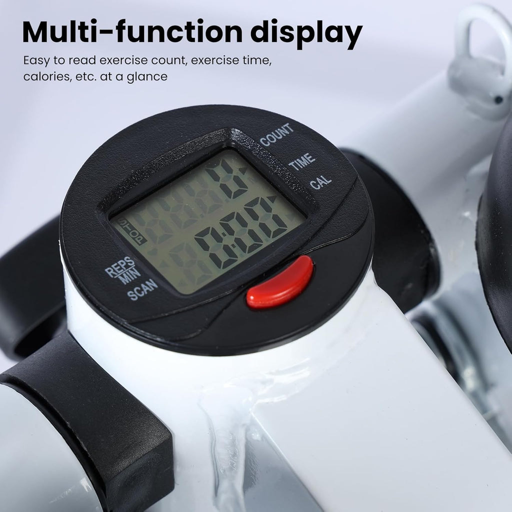 Upgraded Air Powered Mini Stepper Exercise Machine with Resistance Bands, LED Monitor & Hydraulic System – 300LBS Capacity