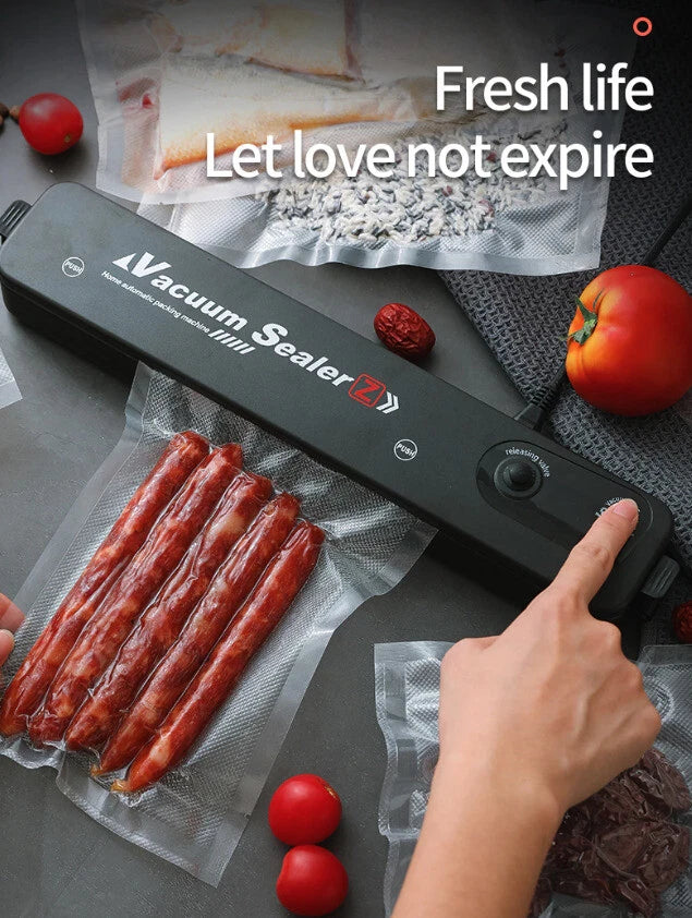 Automatic Vacuum Sealer – Air Tight Food Preservation, Powerful Suction, Prevents Freezer Burn, Includes 10 Bags