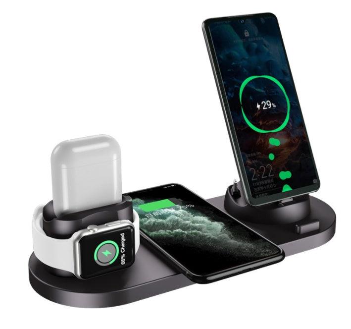 6-in-1 Wireless Charger Dock Station for iPhone, Phone, and Watch – Fast Charging Pad - LIFE STORES UGANDA