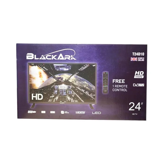 BlackArk 24-Inch HD LED Digital TV T24D10DC – Built-in Decoder, HDMI, USB & AC/DC Solar Compatible TV