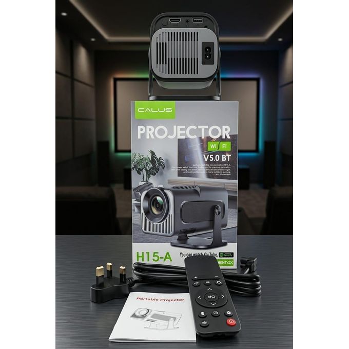 CALUS H15-0W Smart Projector – Native 1080P Full HD, 4K HDR Support, 5G WiFi & Bluetooth Projector