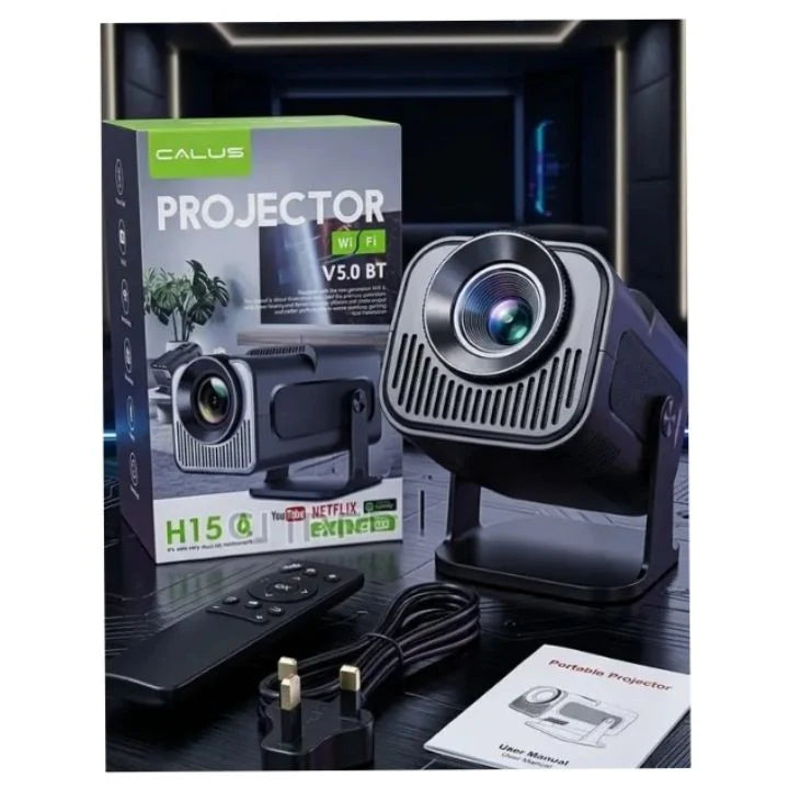CALUS H15-0W Smart Projector – Native 1080P Full HD, 4K HDR Support, 5G WiFi & Bluetooth Projector