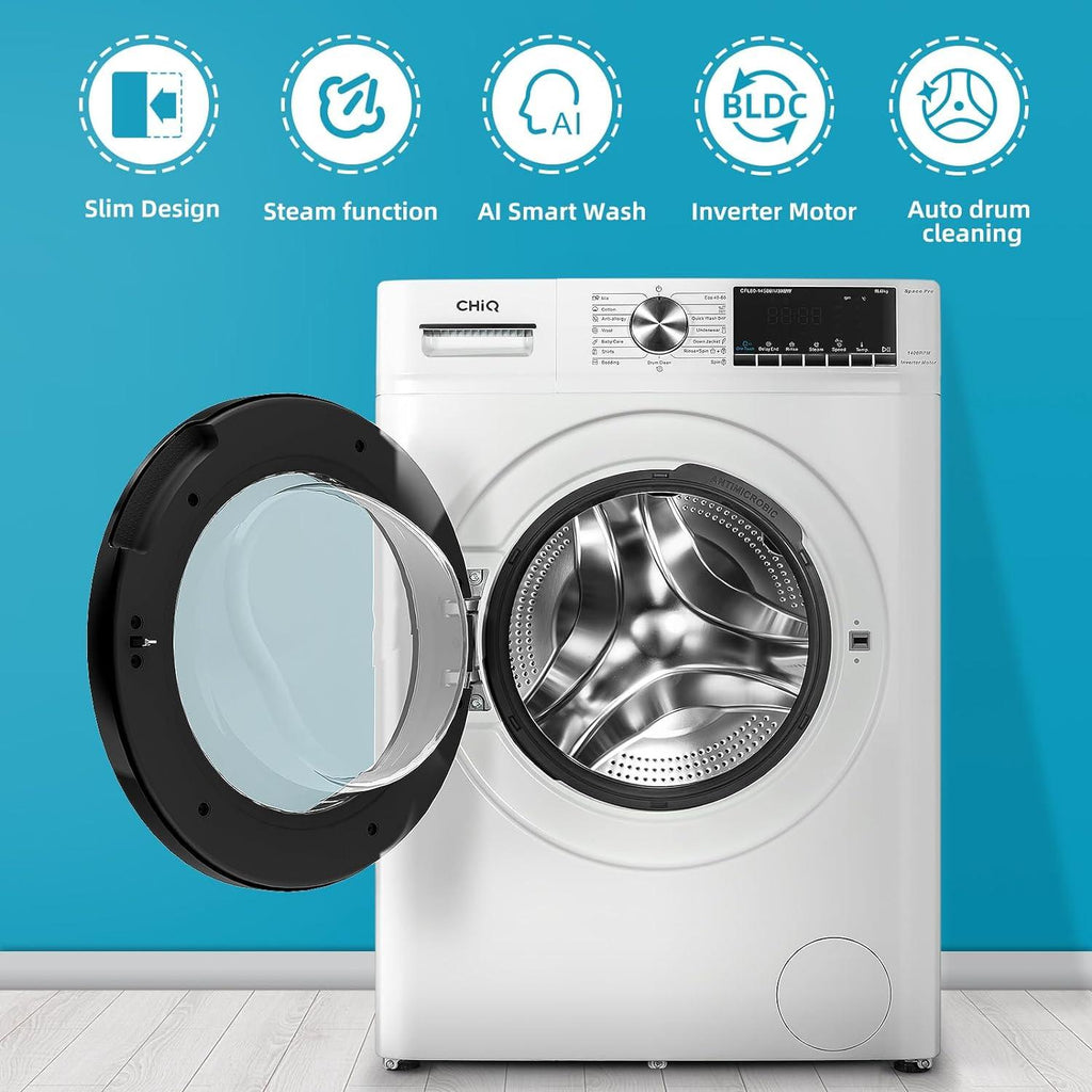 CHiQ 8KG Front Load Slim Washing Machine – Space-Saving, High-Speed & Energy Efficient - LIFE STORES UGANDA