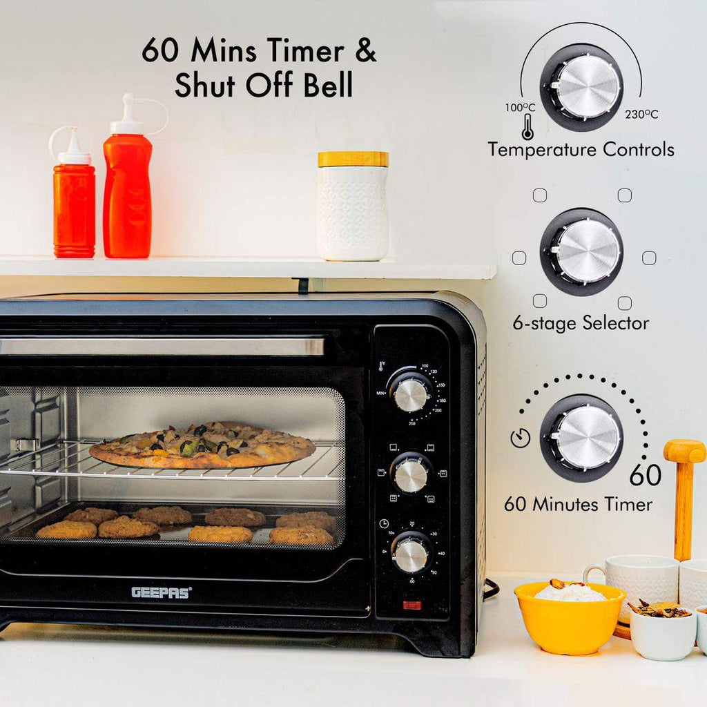 Geepas 42L Electric Oven with Rotisserie (GO4450) | 2000W Power, Multi-Function Cooking & Adjustable Temperature - LIFE STORES UGANDA