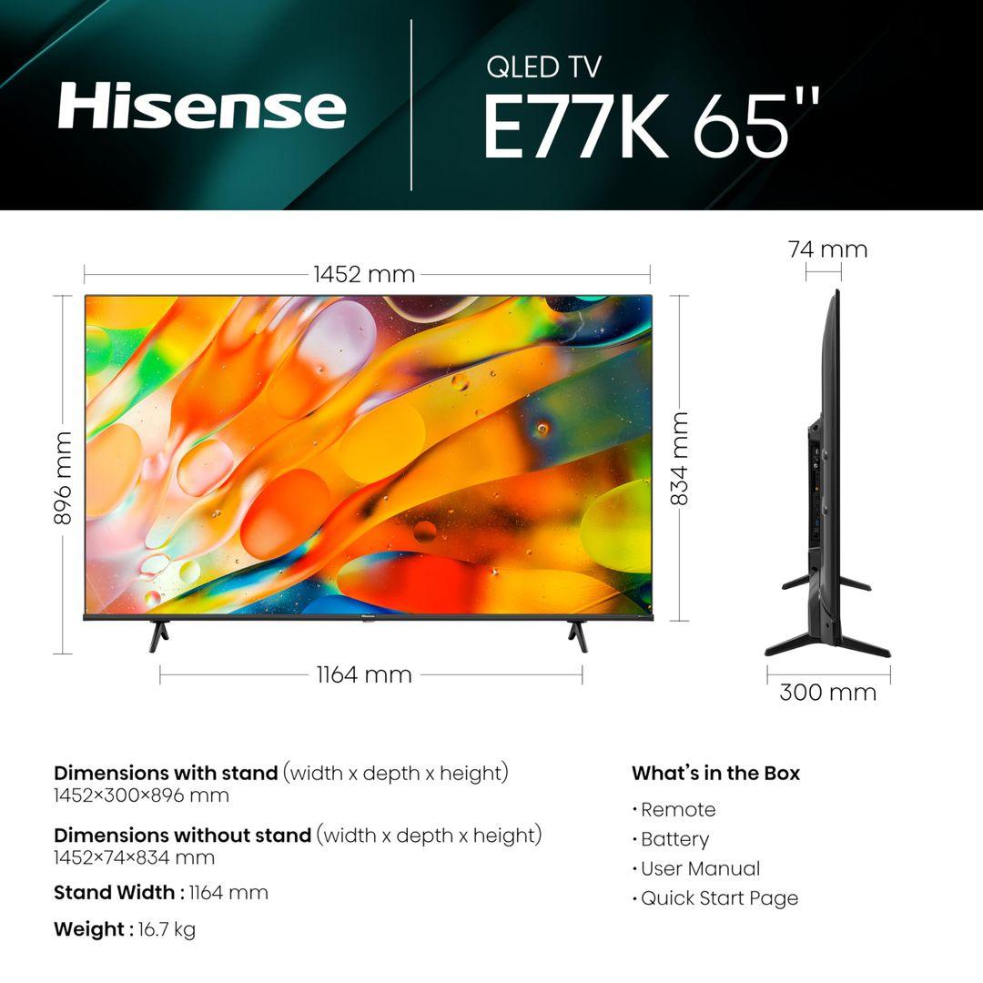 Hisense 65-Inch QLED Smart TV – Model 65E77KQTUK - LIFE STORES UGANDA