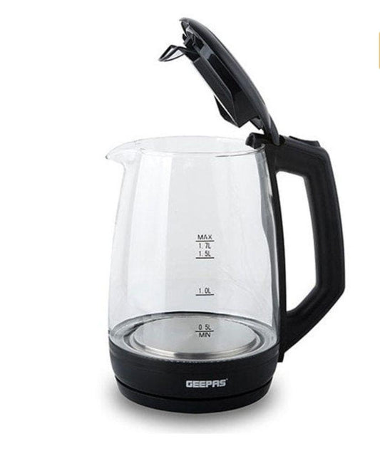 Geepas Electric Glass Kettle 1.8L | Rapid Boil, LED Indicator, 2200W - LIFE STORES UGANDA