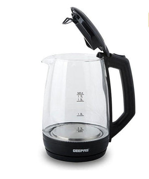 Geepas Electric Glass Kettle 1.8L | Rapid Boil, LED Indicator, 2200W