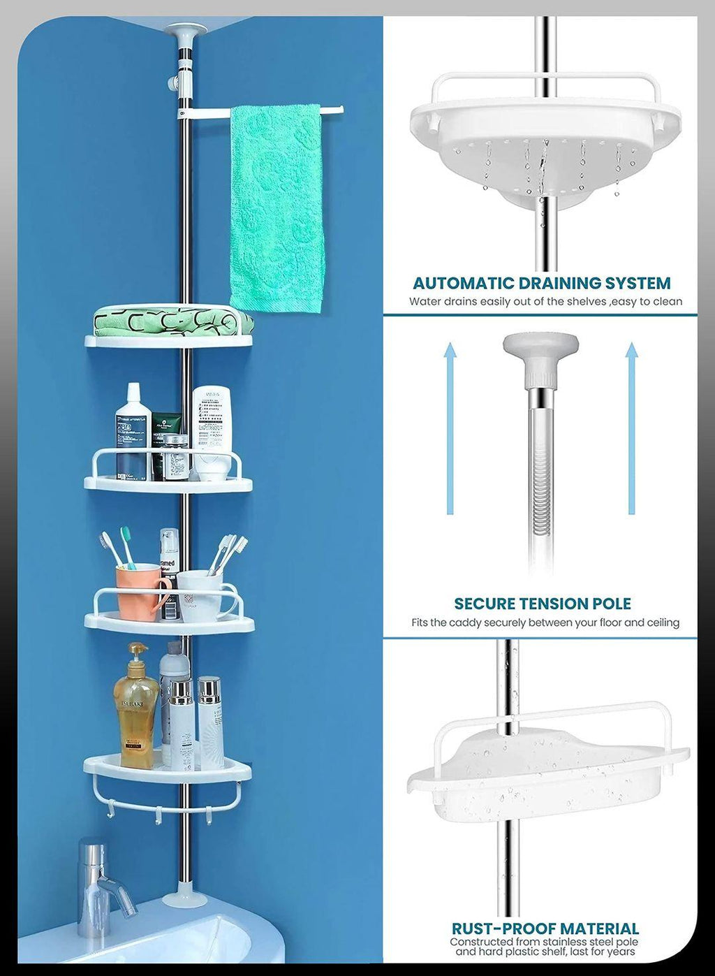 Multi-Purpose Corner Shelf | Maximize Your Space with Style - LIFE STORES UGANDA