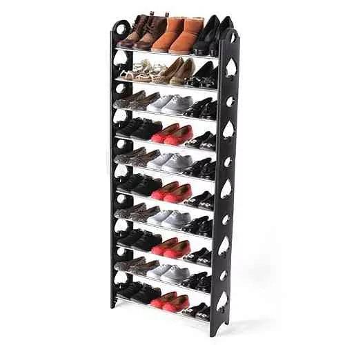 Stackable Shoe Rack – 10 Layers, Holds Up to 30 Pairs of Shoes, Space-Saving Design - LIFE STORES UGANDA