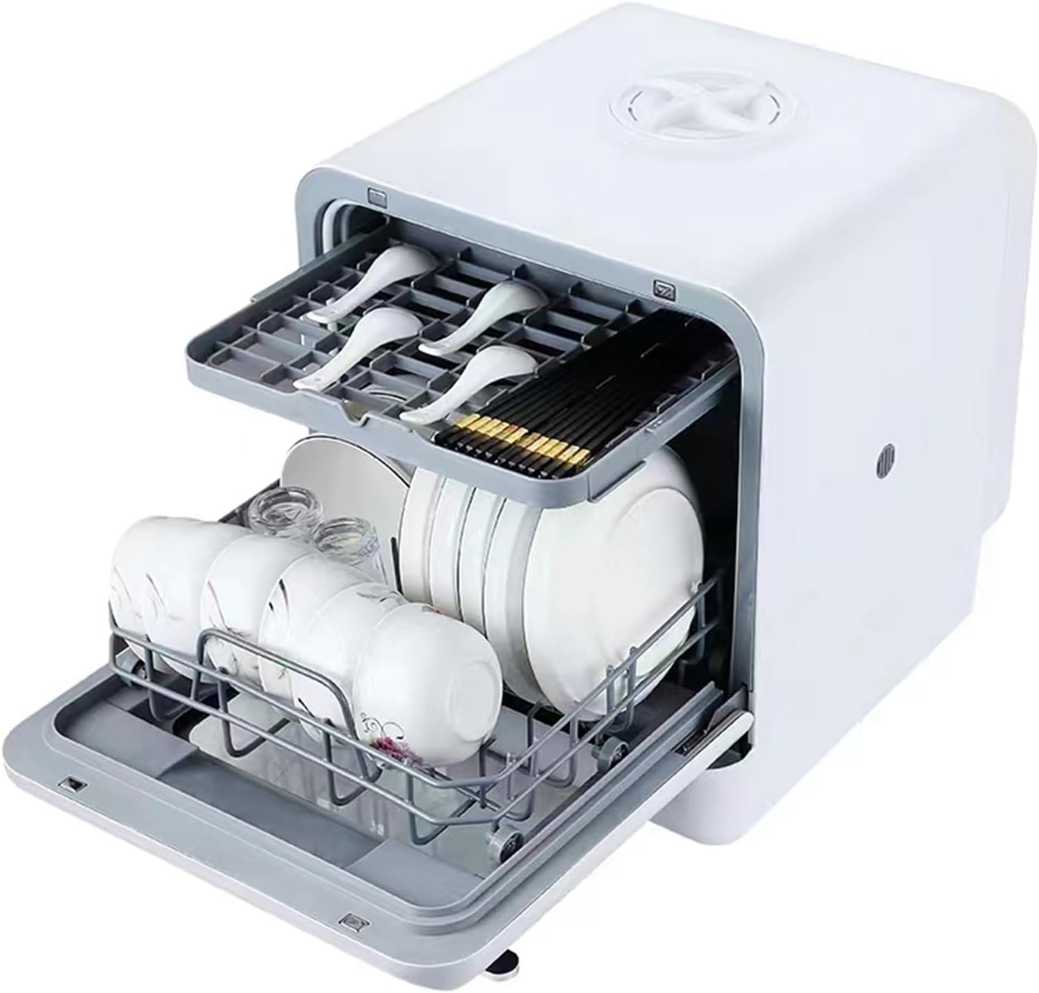 Compact UV Counter-Top Dishwasher – 25L, 1000W, Hot Air + UV Sterilization