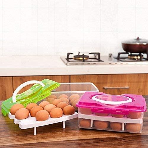 Double Layer All-In-One Egg Storage Box – 32 Grid Egg Holder for Kitchen & Refrigerator - LIFE STORES UGANDA