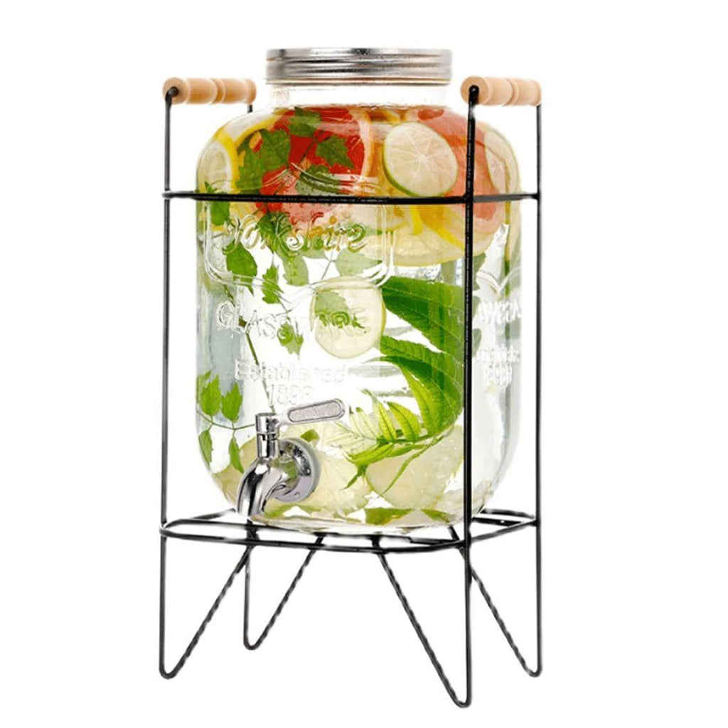 Drink Dispenser Large – Glass Beverage Dispenser with Metal Frame & Stainless Steel Faucet Introduction - LIFE STORES UGANDA