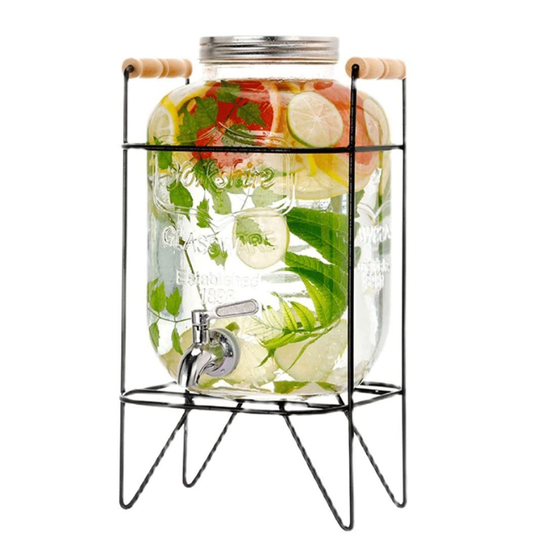 Drink Dispenser Large – Glass Beverage Dispenser with Metal Frame & Stainless Steel Faucet Introduction - LIFE STORES UGANDA