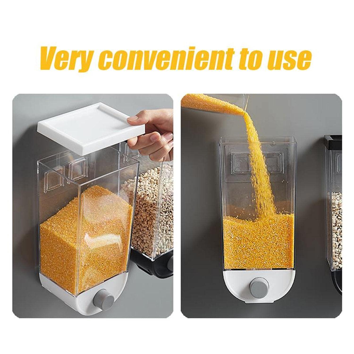 Wall Mounted Plastic Kitchen Push Container – 1500ML (For Pulses, Beans, Grains, Nuts, and Candy Storage) - LIFE STORES UGANDA