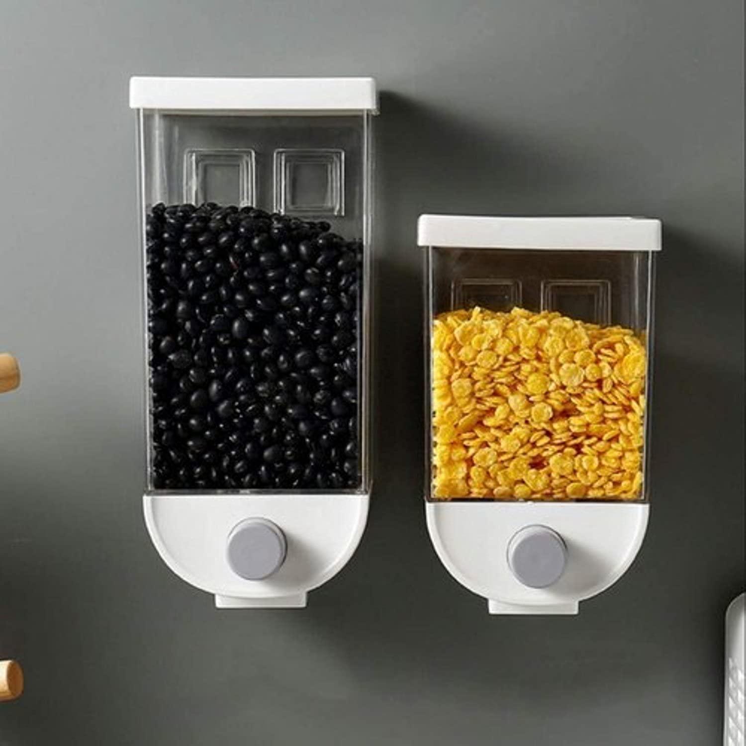 Wall Mounted Plastic Kitchen Push Container – 1500ML (For Pulses, Beans, Grains, Nuts, and Candy Storage) - LIFE STORES UGANDA