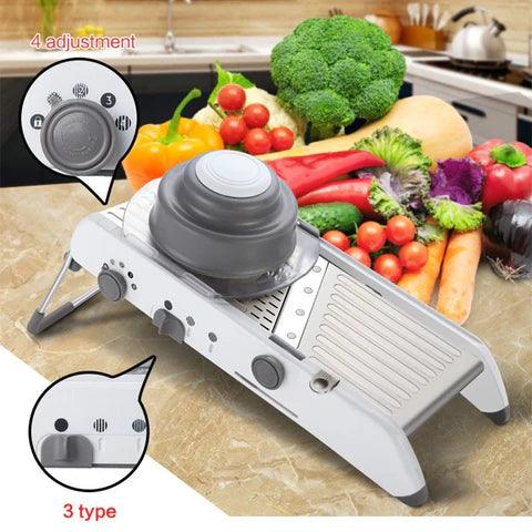 Manual Vegetable Cutter Mandoline Slicer | Adjustable Multifunctional Food Slicer | Stainless Steel Vegetable & Fruit Cutter - LIFE STORES UGANDA