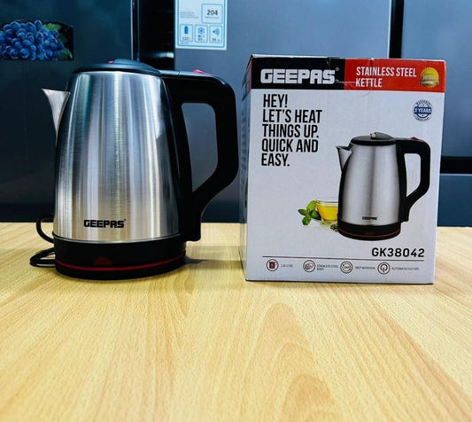 Geepas 1.8L Electric Kettle GK38042 | Fast Boiling, Auto Shut-Off & Stainless Steel Design - LIFE STORES UGANDA