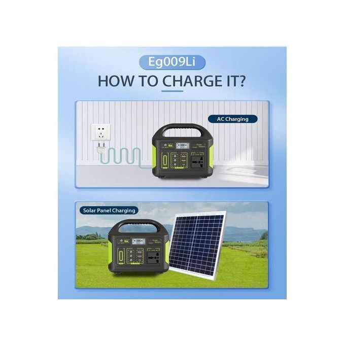 Eg009Li 300W Portable Power Station LiFePO4 204.8Wh–256Wh USB-C AC Output Solar Generator Backup Battery