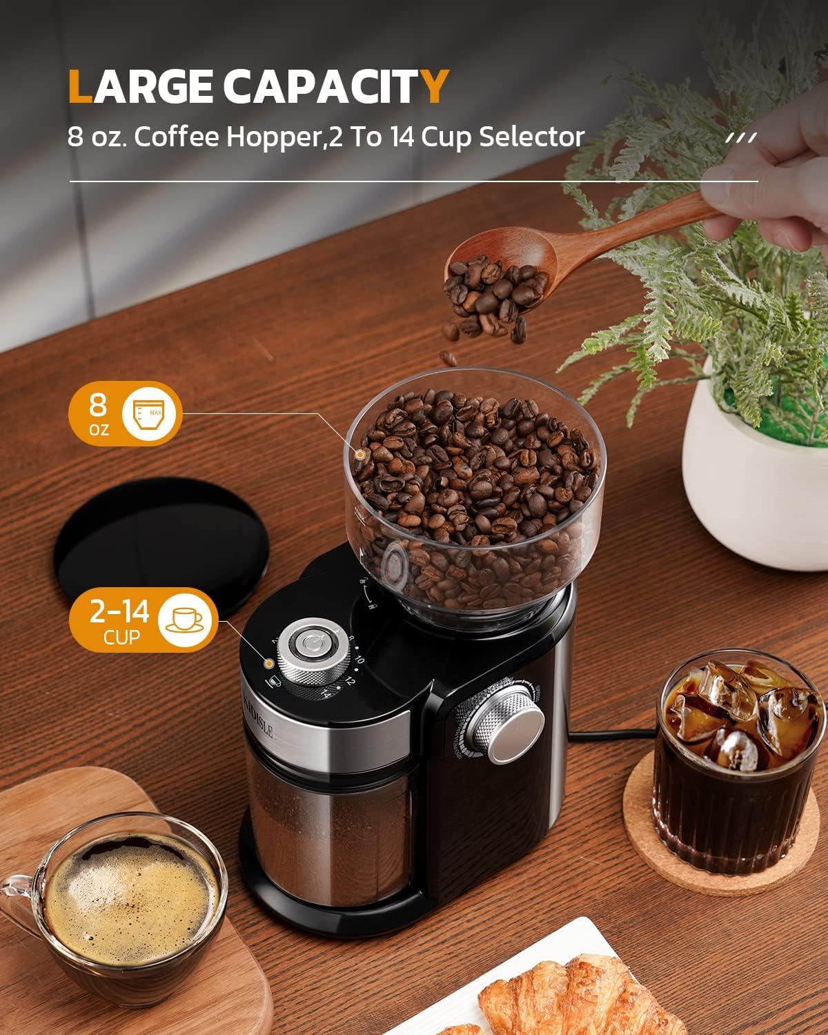 Electric Coffee Grinder – Automatic Burr Mill with 16 Precise Grind Settings, 14-Cup Capacity - LIFE STORES UGANDA