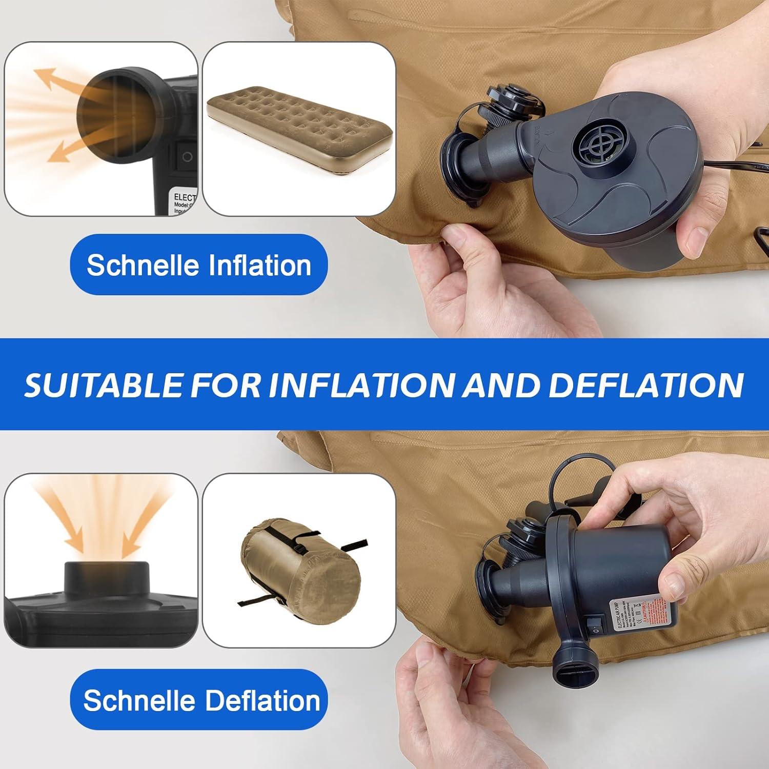 Electric Inflator Pump – Portable Air Pump with 3 Nozzles for Fast Inflation & Deflation - LIFE STORES UGANDA