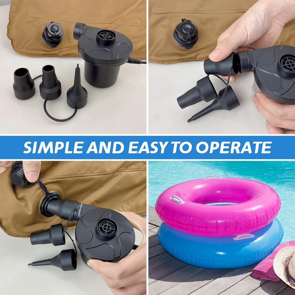 Electric Inflator Pump – Portable Air Pump with 3 Nozzles for Fast Inflation & Deflation - LIFE STORES UGANDA