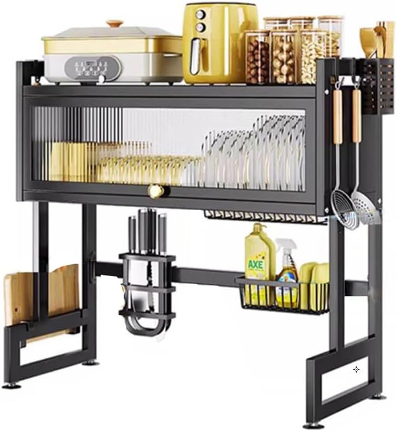 Over Sink Dish Drying Rack – 3 Tier Large Kitchen Dish Drainer with Utensil Holder - LIFE STORES UGANDA
