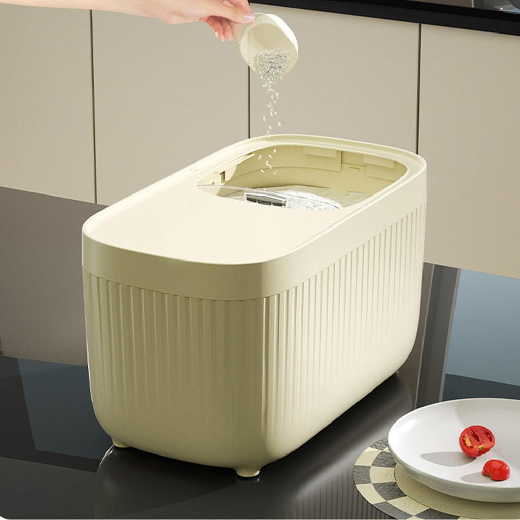 Rice Dispenser Plastic with Clearly Visible Scale – Airtight Storage for Rice, Flour, Grains, and More - LIFE STORES UGANDA