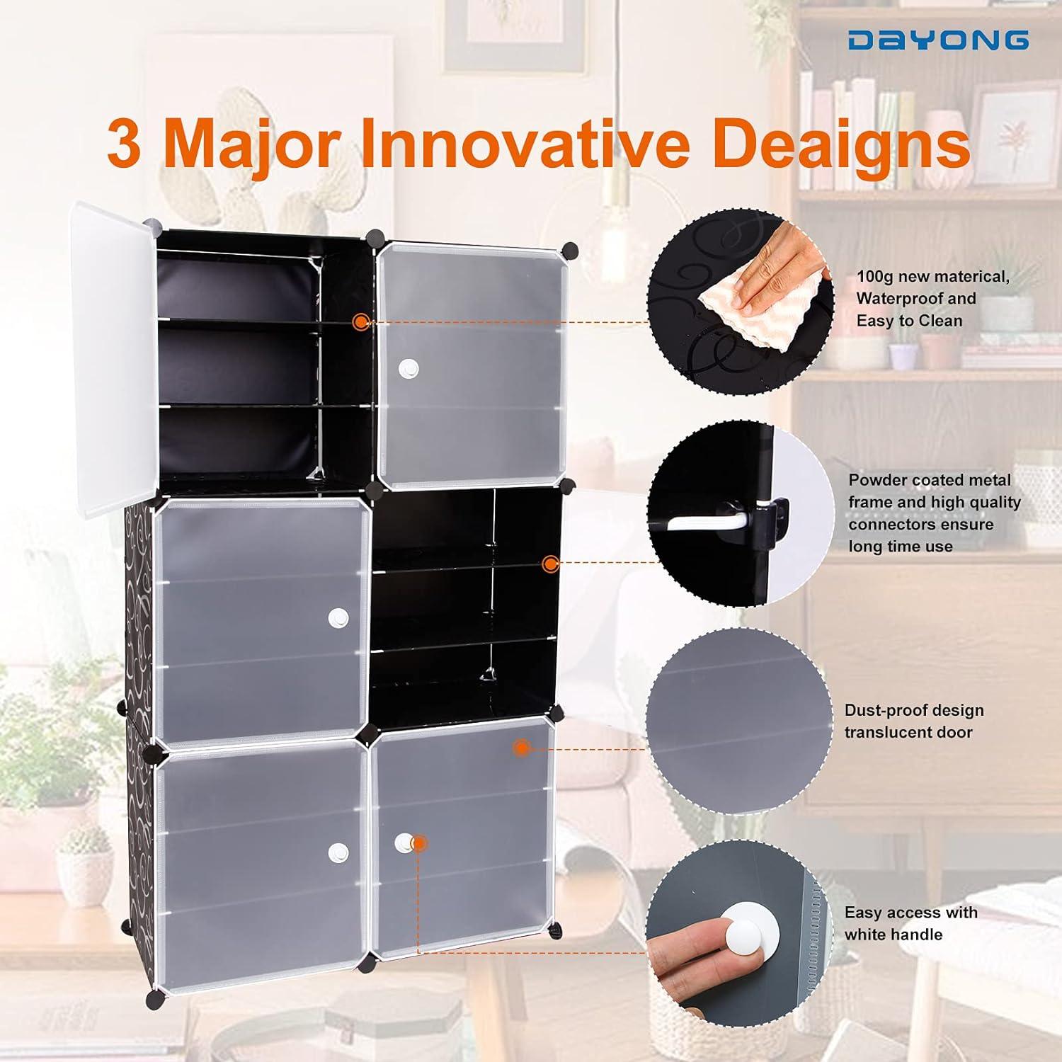 Portable Shoe Rack Organizer Tower – Modular Cube Storage Shoe Cabinet with Translucent Doors - LIFE STORES UGANDA
