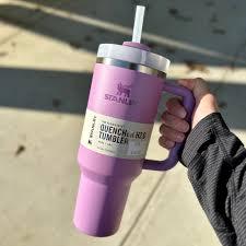 Starnley Vacuum Insulated Tumbler with Lid and Straw for Water, Iced Tea, Coffee, Smoothie & More, Lilac, 14oz – Stainless Steel, Travel-Ready, Leak-Proof Design - LIFE STORES UGANDA