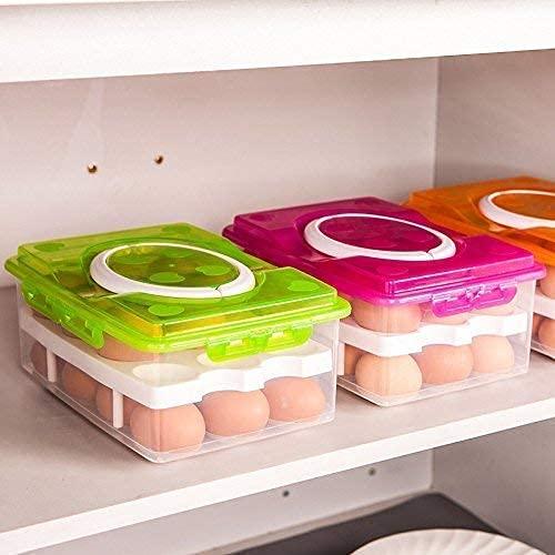 Double Layer All-In-One Egg Storage Box – 32 Grid Egg Holder - LIFE STORES UGANDA