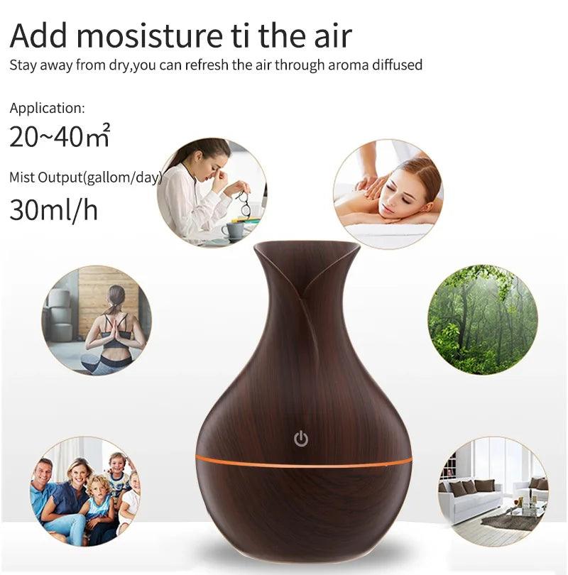 Air Humidifier Ultrasonic Aroma Diffuser – Mini Low Noise with Night Light - LIFE STORES UGANDA