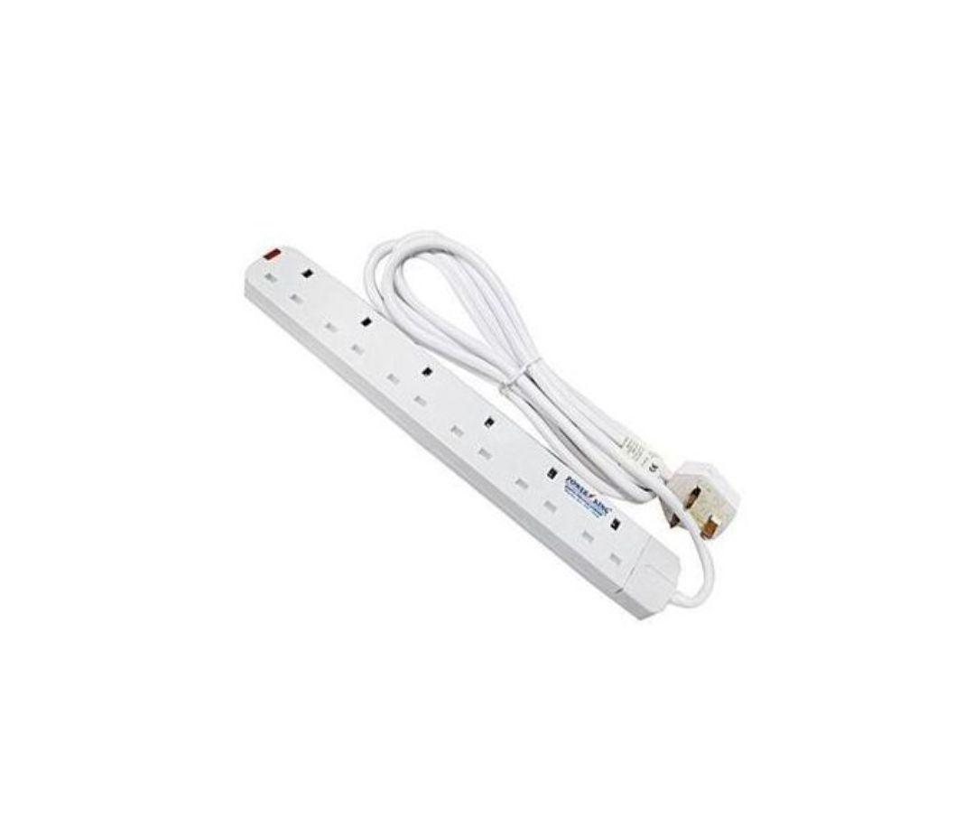 Flat Iron, Electric Kettle 2L & 6-Way Extension Cable – Silver, White - LIFE STORES UGANDA