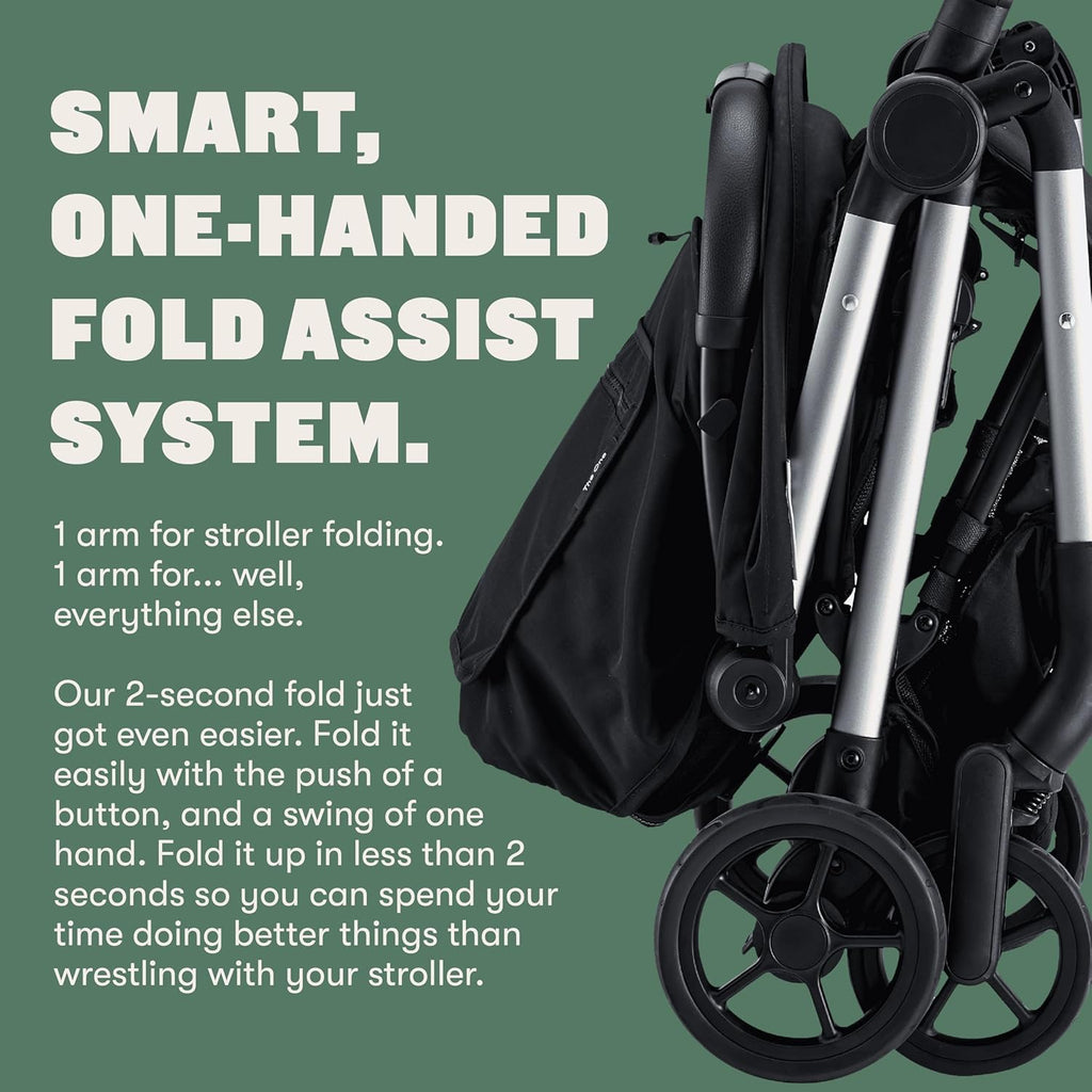 The One Stroller | Lightweight Easy Fold Compact Travel Stroller | Includes Raincover, Large Basket, One-Hand Fold, Car Seat Compatible