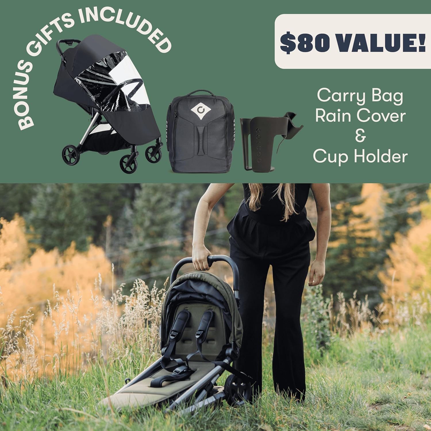 The One Stroller | Lightweight Easy Fold Compact Travel Stroller | Includes Raincover, Large Basket, One-Hand Fold, Car Seat Compatible