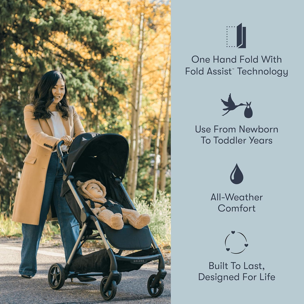 The One Stroller | Lightweight Easy Fold Compact Travel Stroller | Includes Raincover, Large Basket, One-Hand Fold, Car Seat Compatible