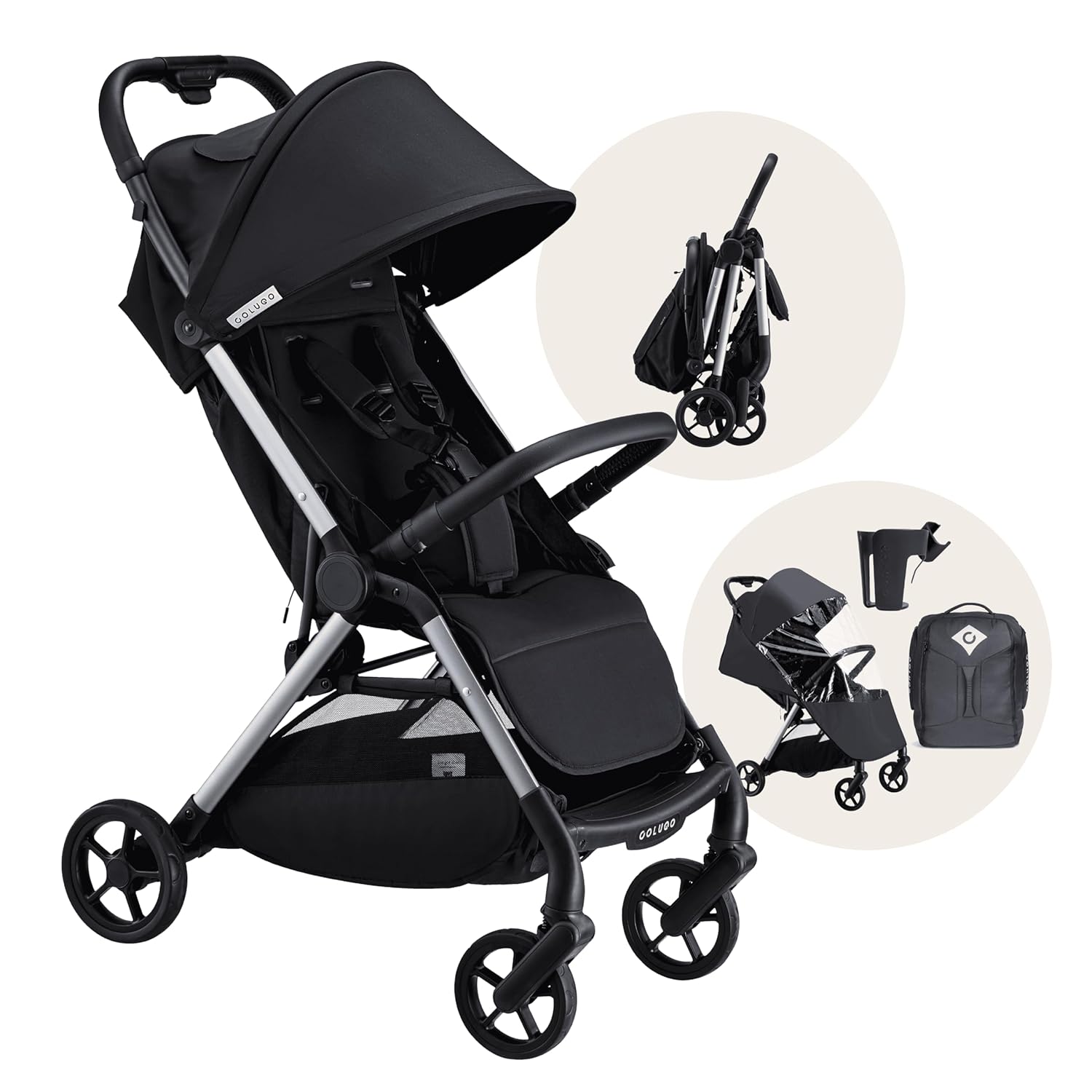 The One Stroller | Lightweight Easy Fold Compact Travel Stroller | Includes Raincover, Large Basket, One-Hand Fold, Car Seat Compatible
