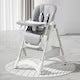 Foldable High Chair for Babies 6+ Months | 4 Recline Positions, Adjustable Height & Tray | 5-Point Belt, Lockable Wheels, Storage (Faded Gray)