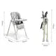 Foldable High Chair for Babies 6+ Months | 4 Recline Positions, Adjustable Height & Tray | 5-Point Belt, Lockable Wheels, Storage (Faded Gray)