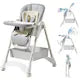 Foldable High Chair for Babies 6+ Months | 4 Recline Positions, Adjustable Height & Tray | 5-Point Belt, Lockable Wheels, Storage (Faded Gray)