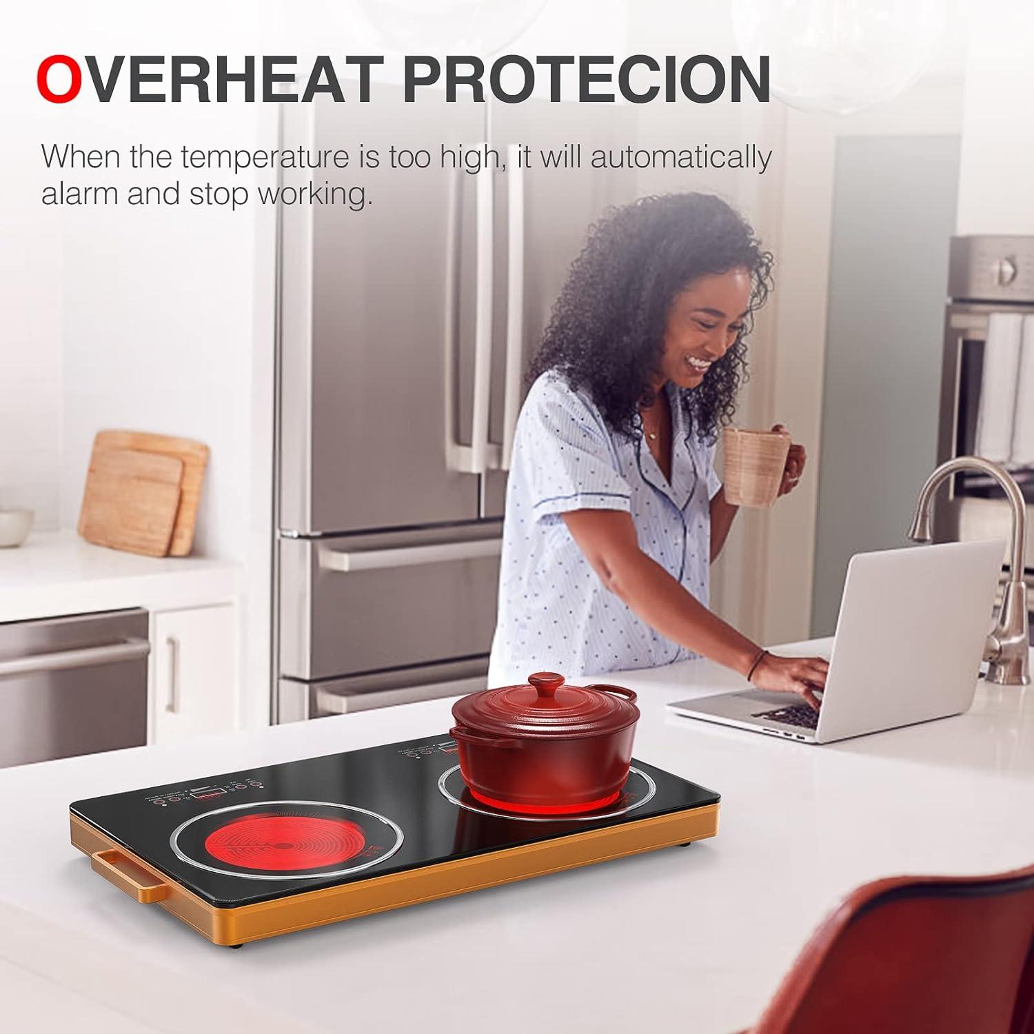 Hoffmans Induction Cooker 2 Burner – Infrared Hot Plate Stove with Touch Panel & Dial Controls - LIFE STORES UGANDA