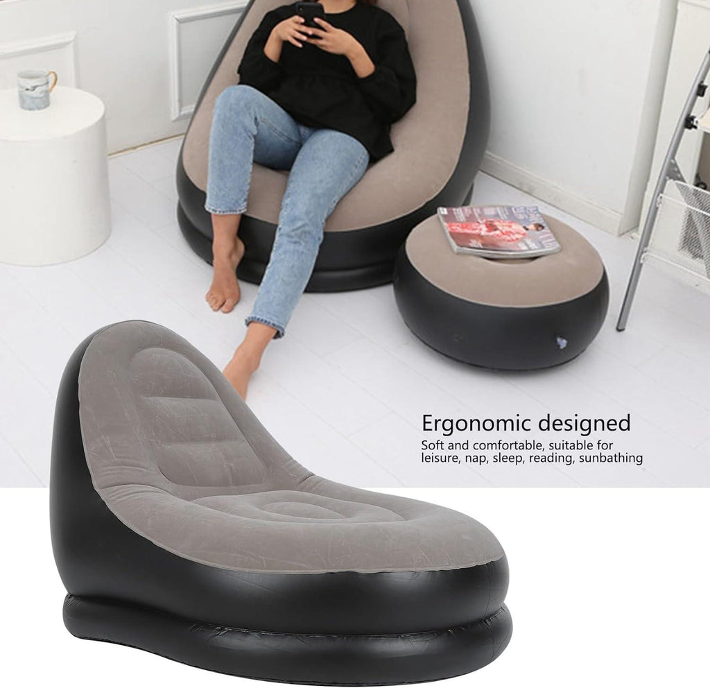 Inflatable Sofa Chair with Footstool – Ultimate Comfort for Home & Outdoors - LIFE STORES UGANDA