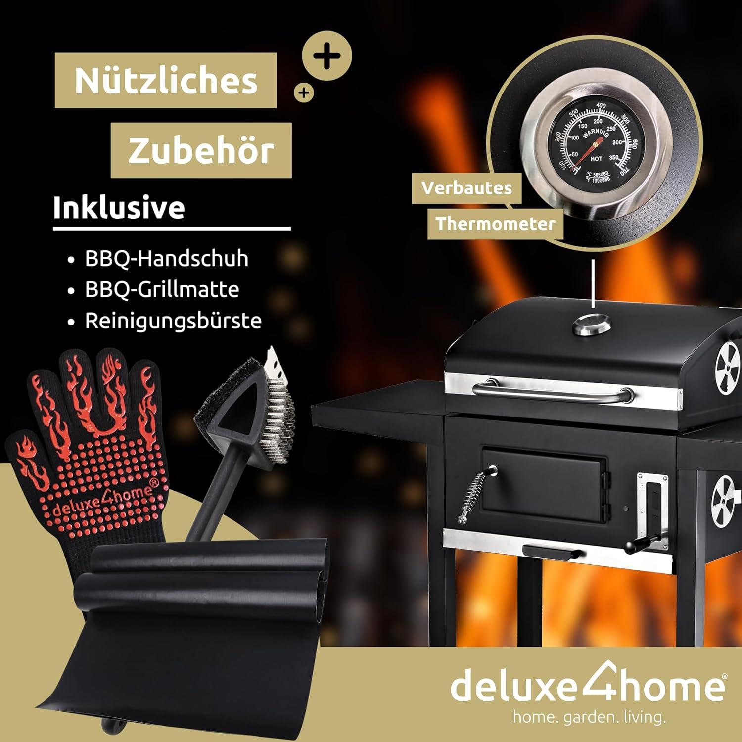 Portable Charcoal Grill BBQ Outdoor Grill for Camping – Charcoal Grill with Lid & Rollbar with Side Shelf - LIFE STORES UGANDA