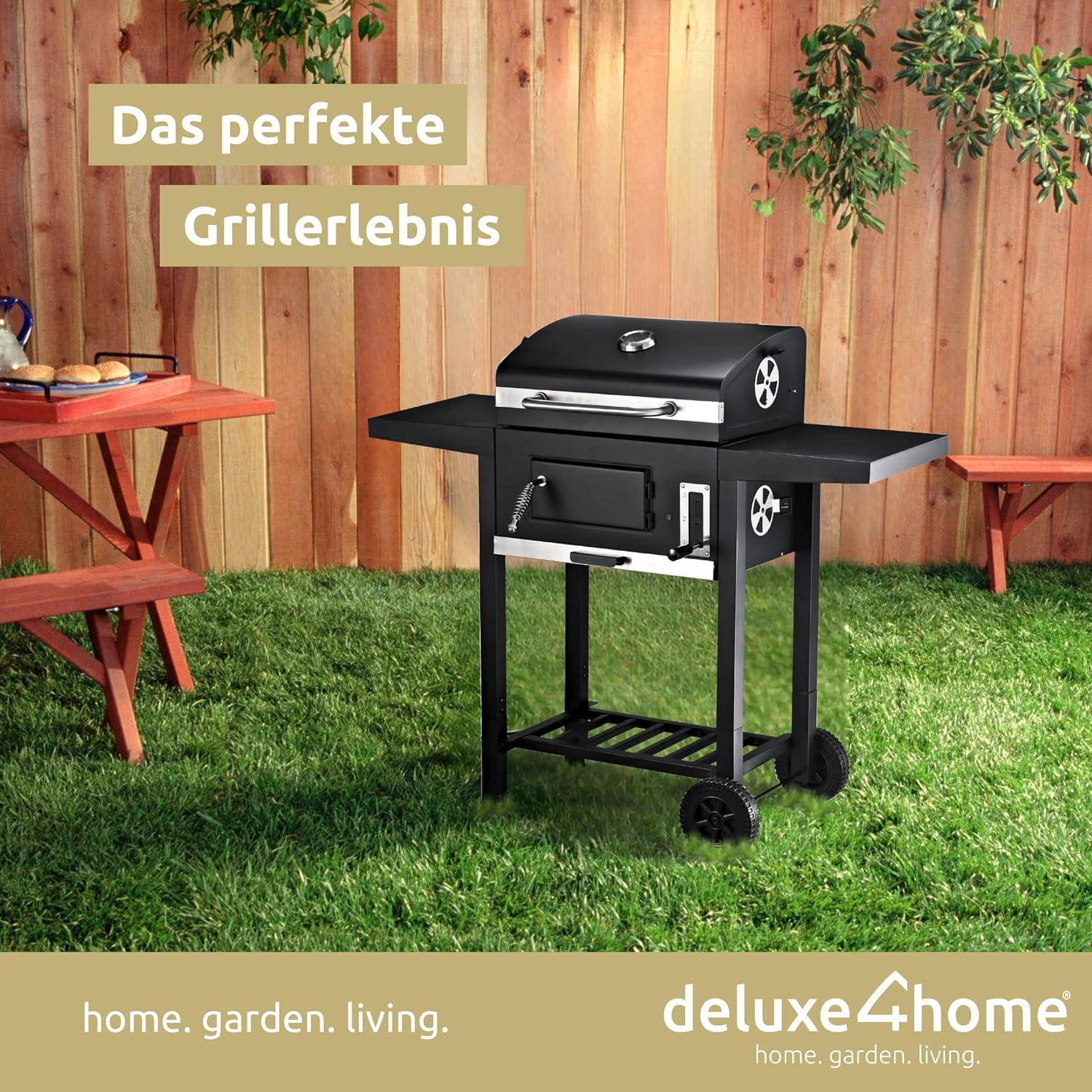 Portable Charcoal Grill BBQ Outdoor Grill for Camping – Charcoal Grill with Lid & Rollbar with Side Shelf - LIFE STORES UGANDA