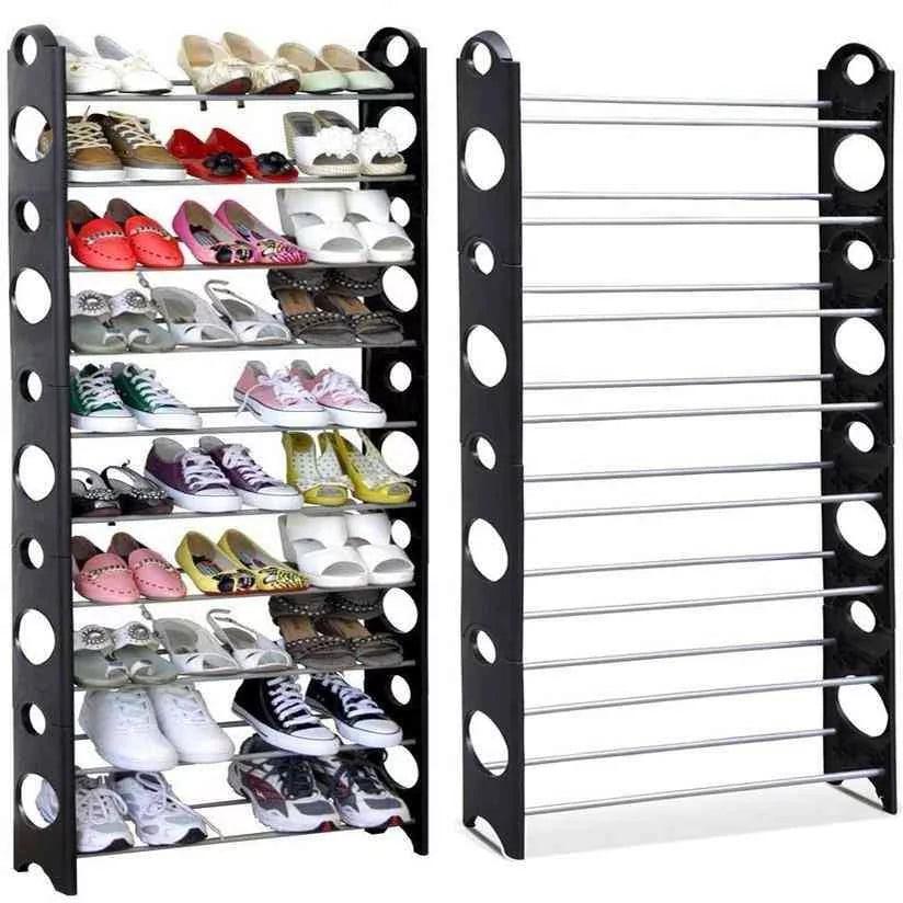 Stackable Shoe Rack – 10 Layers, Holds Up to 30 Pairs of Shoes, Space-Saving Design - LIFE STORES UGANDA