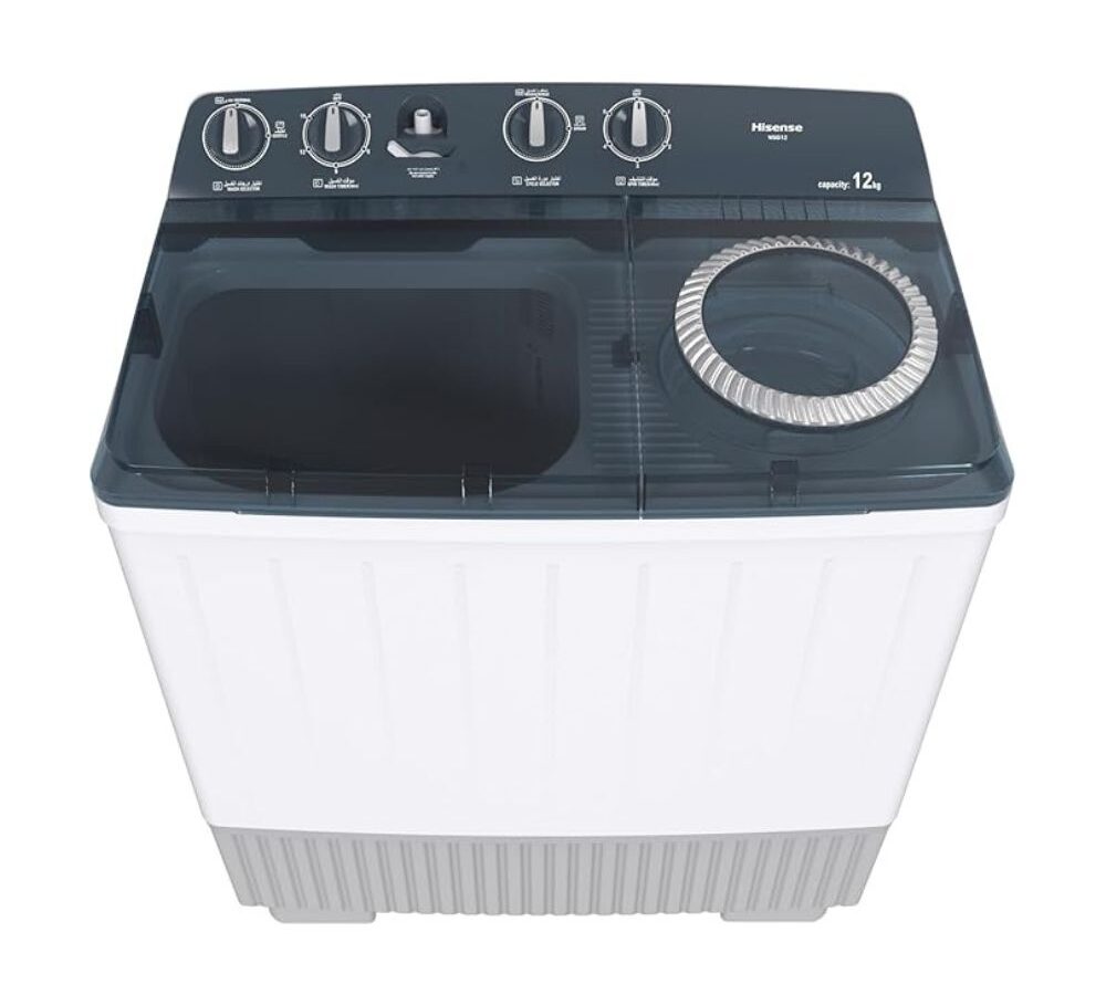 Hisense 12kg Twin Tub Washing Machine WSBE121 – Semi Automatic, Dual Function, High Spin