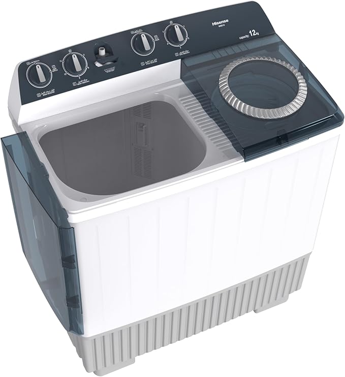 Hisense 12kg Twin Tub Washing Machine WSBE121 – Semi Automatic, Dual Function, High Spin
