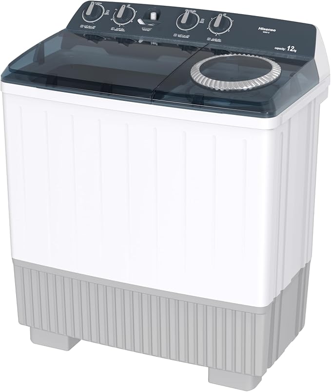 Hisense 12kg Twin Tub Washing Machine WSBE121 – Semi Automatic, Dual Function, High Spin