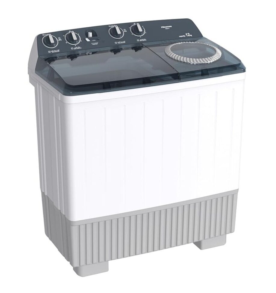 Hisense 12kg Twin Tub Washing Machine WSBE121 – Semi Automatic, Dual Function, High Spin