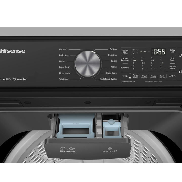 Hisense 18kg Top Load Washing Machine WT5T1825DT – Smart Inverter, WiFi, Fully Automatic