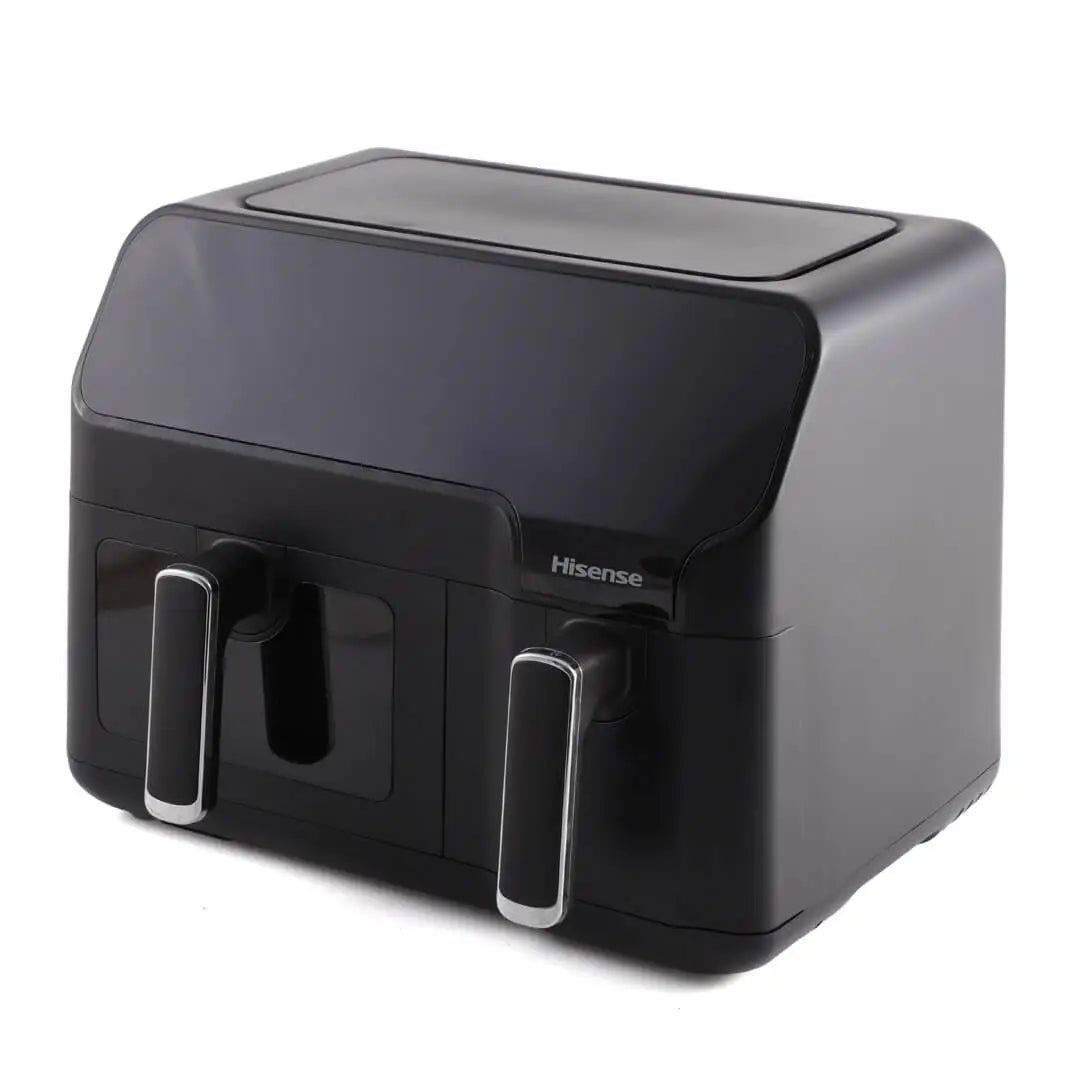 Hisense H09AFBK2S5 8L Dual Basket Air Fryer 2700W Smart Touch Control 8 Presets 2-in-1 Cooking System Matte Black
